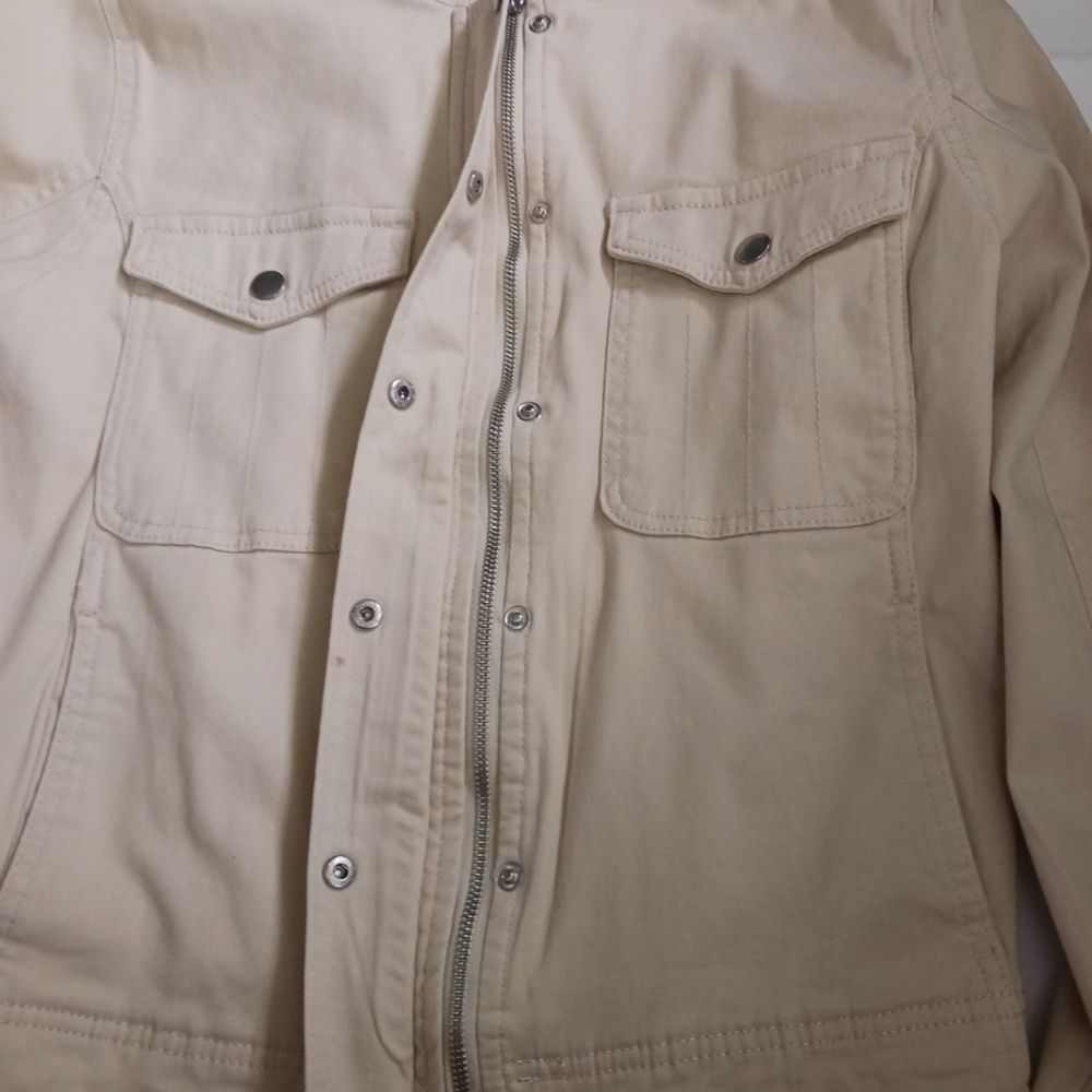 Baccini women's jacket size large with personalized Embroidered Butterfly logo